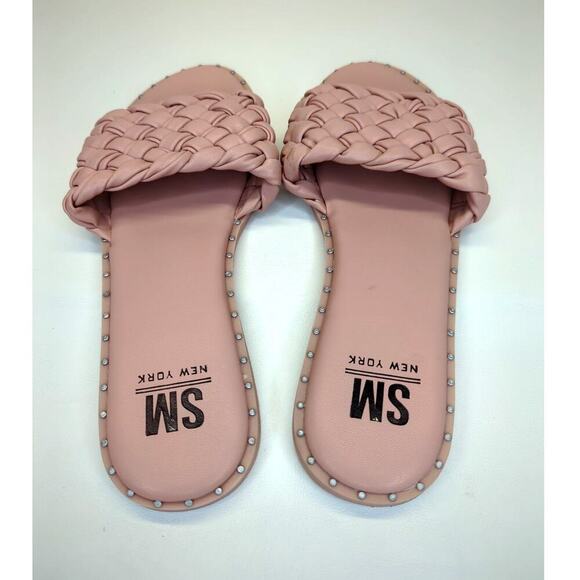 SM New York Sandals Blush Pink Braided Slip on Size 8 - Picture 5 of 6